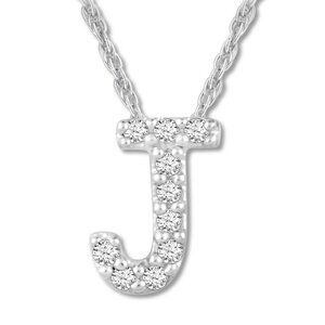18kt White Gold Plated Letter J Comes With 18" Chain